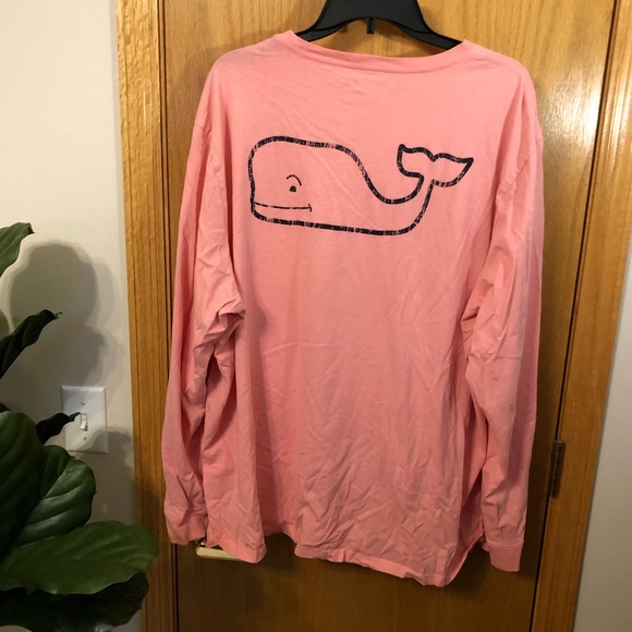 Vineyard Vines Other - Vineyard Vines Classic Whale Long Sleeve Tee with pocket — Neon Pink